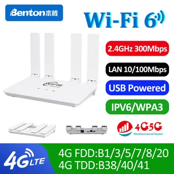 Benton Odemčený 300Mbps WiFi6 Přenosný 4G router s USB a slotem pro SIM kartu LAN 10/100Mbps 4G SIM router pracuje s 3G 4G 5G SIM kartou 8 nejlepší prodej odemknout zařízení Zong 4G - №7