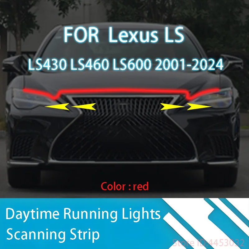 FOR	 Lexus	LS	LS430 LS460 LS600 2001-2024	LED Daytime Running Light Scan Starting Car Hood DRL Guide Decorative Ambient Lamp 12V