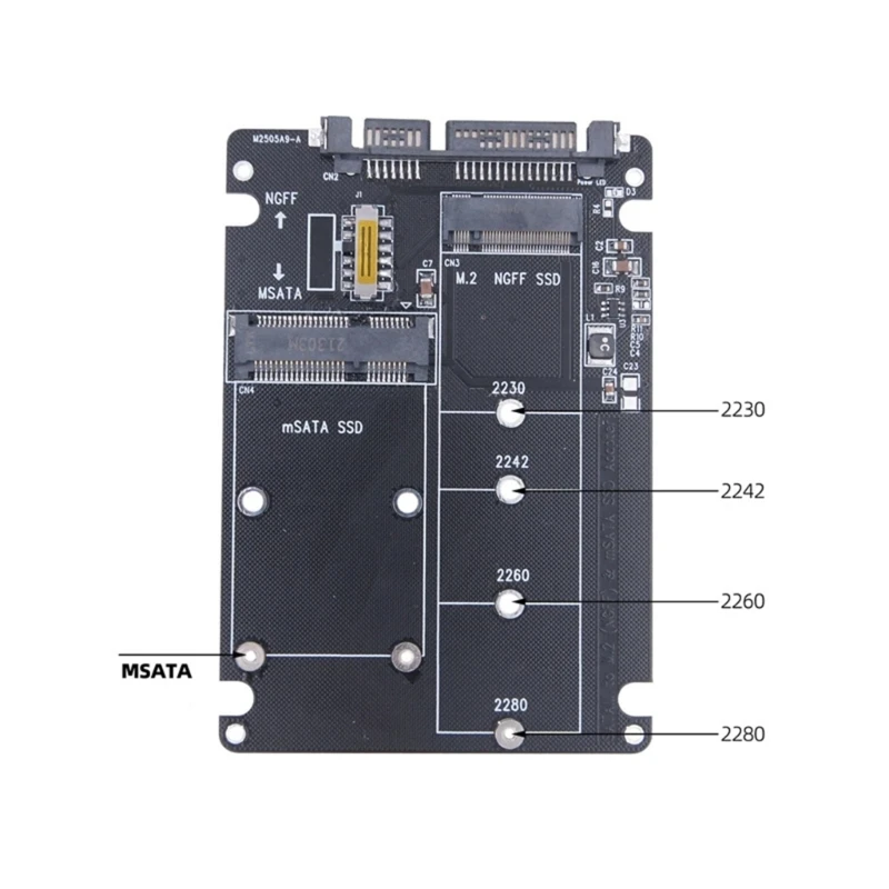 MSATA and NGFF M.2 to SATA3 Adapter Enclosure With USB Link Cable for Efficient Data Management Dropship