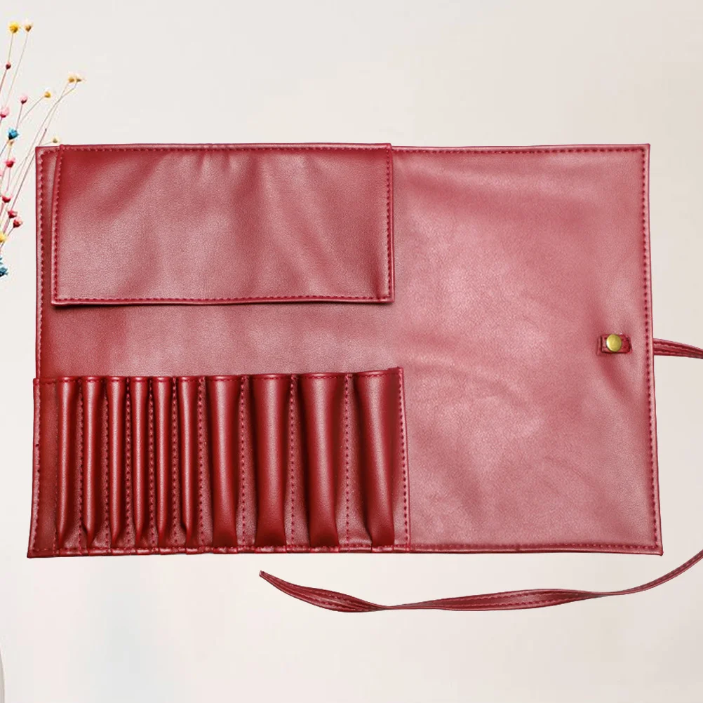 

10 Pockets PU Brush Rolling Bag Compact Makeup Organizer Portable Brush Pouch for Travel Home