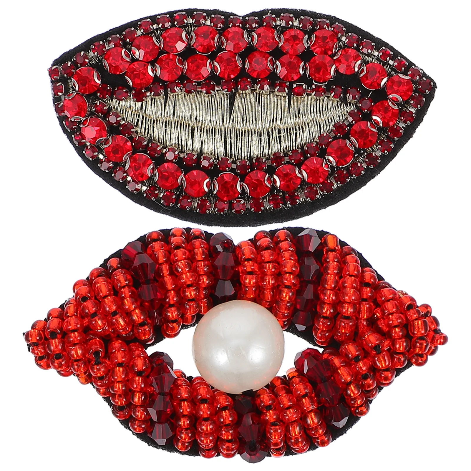 

2PCS Red Lips Fabric Patches DIY Clothing Decoration Cover Broken Holes Scars Garments Bags Sewing Accessories Elastic B