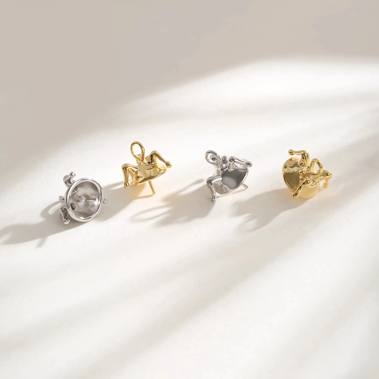 925 Sterling Silver Pearl Pendant Joker Cap Blank Bracket Fit Settings Round Beads DIY Necklace Charm Jewelry Making