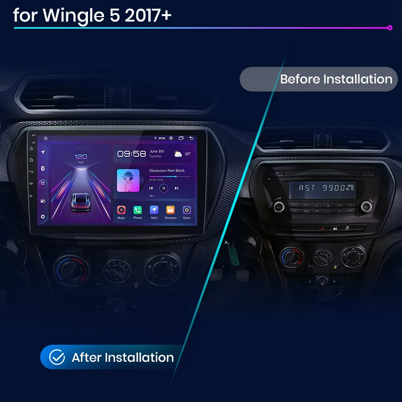 Junsun Android 13 Wireless CarPlay for Android Auto Car Radio For Great Wall Wingle 5 6 2016 - 2019 GPS IPS 2din Autoradio GPS