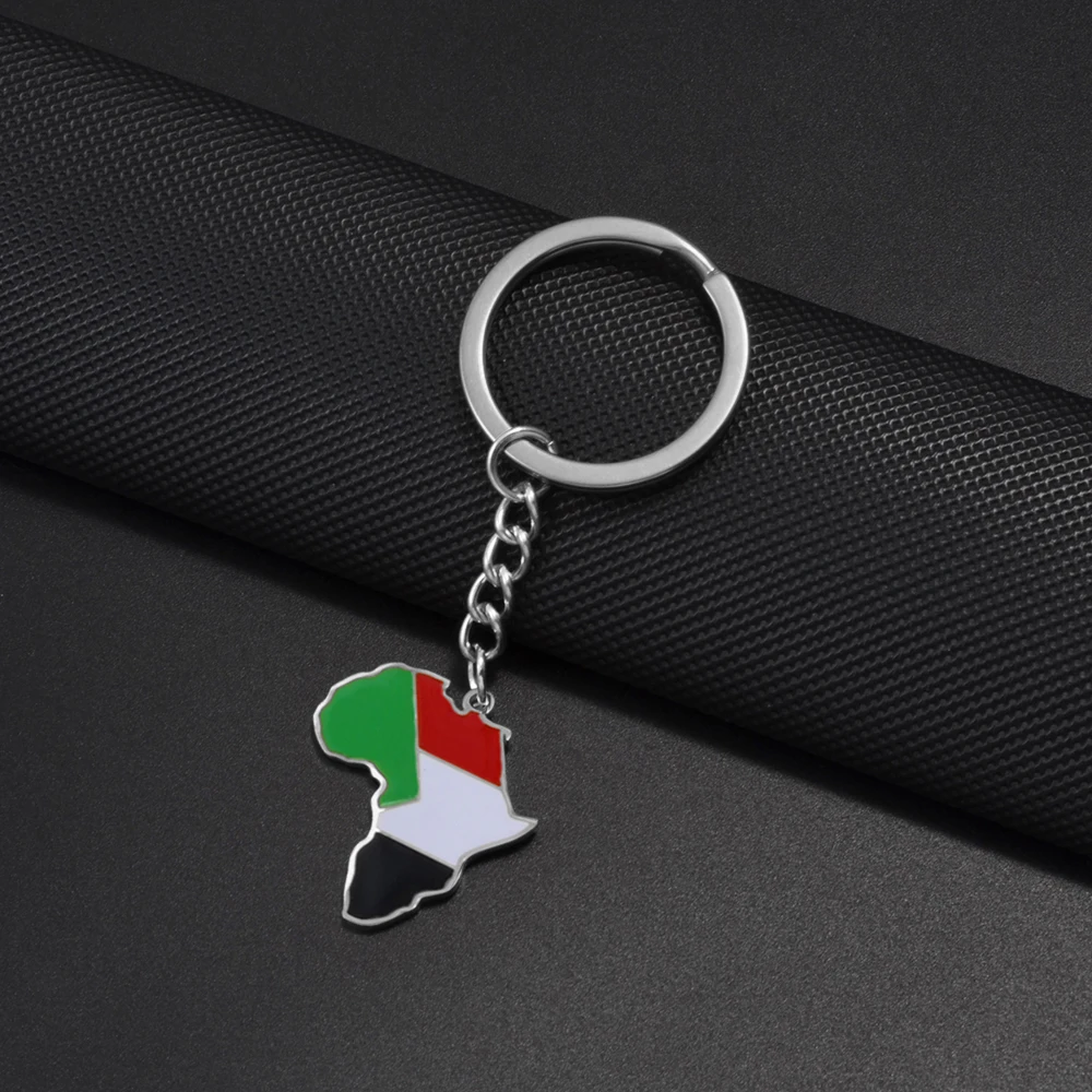 سلسلة مفاتيح خريطة أفريقية للنساء والرجال سييرا ليون نيجيريا تونس المغرب السودان بوروندي الكونغو تشاد رواندا كوت Dlvoire كيرينغ # ك0001