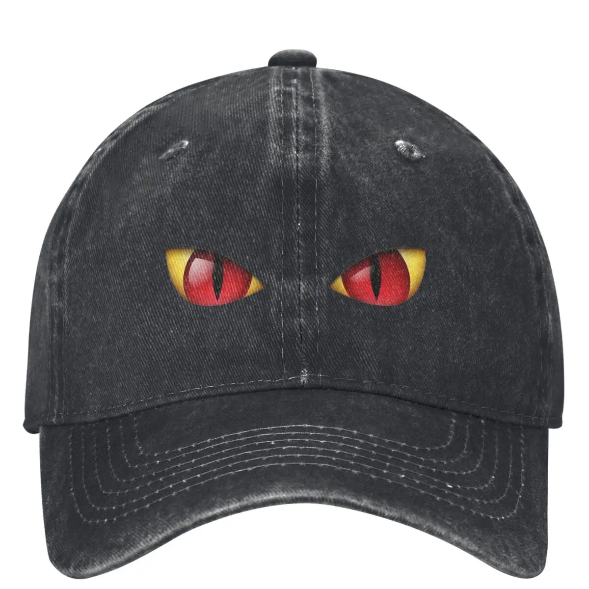 Cool Monster Devil Eyes Denim Baseball Cap Halloween Men Trucker Hat Summer Classic Hunting Camping Breathable Baseball Caps