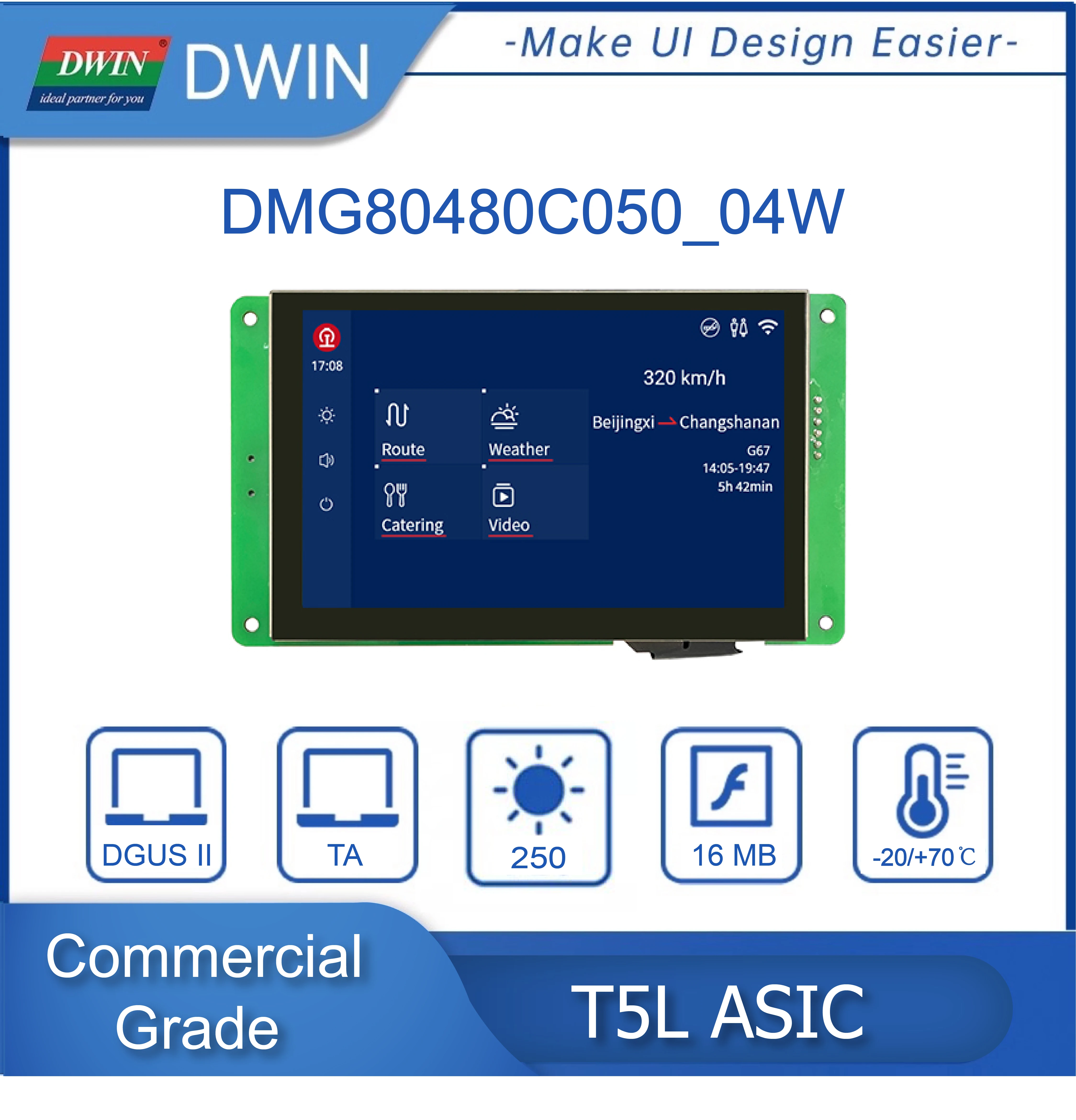 

Дисплей DWIN 5 дюймов горячая Распродажа 800*480 Arduino RS232/TTL HMI, потребительская Сенсорная панель ESP32, ЖК-модуль, умный UART TFT-монитор