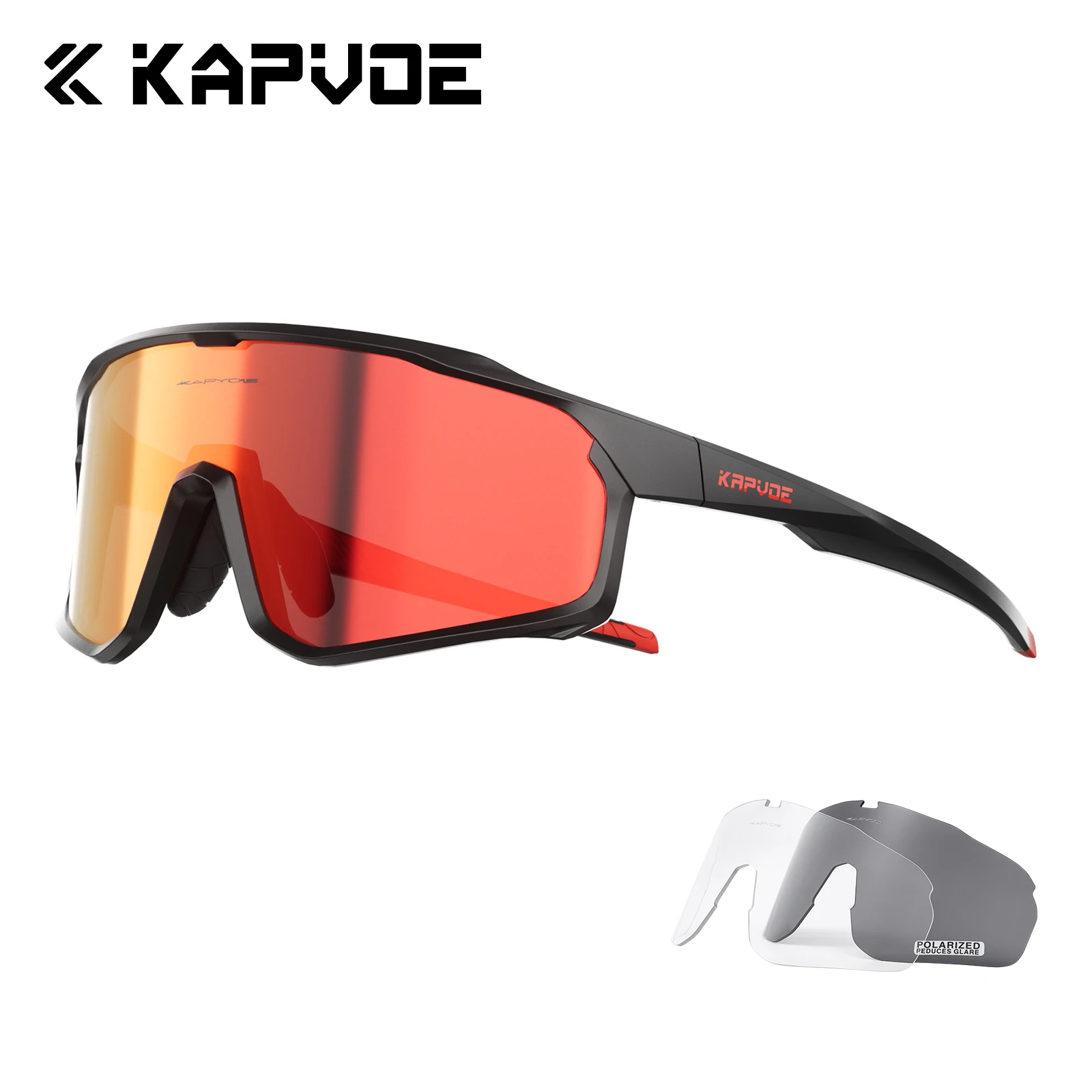 Kapvoe UV400 Cycling Detachable Glasses on Sale Hiking Eyewear for Men Women Bicycle Sunglasses Sports Running Driving Fishing Glasses 3lens Glasses