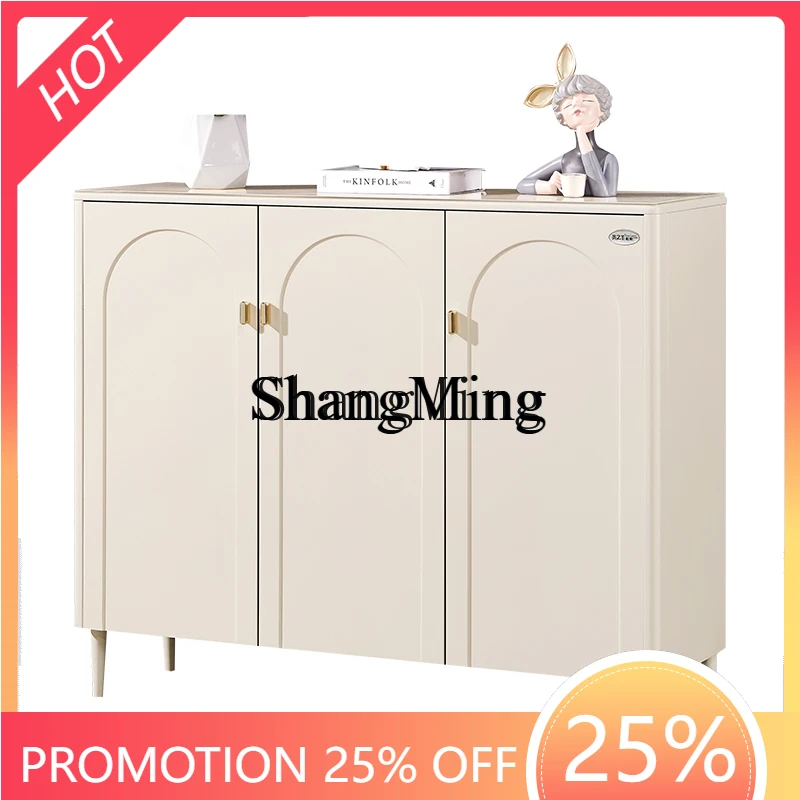 

ZYY Home Cream Style Shoe Cabinet Simple Entry Door Hall Cabinet Household Door Balcony Storage Cabinet