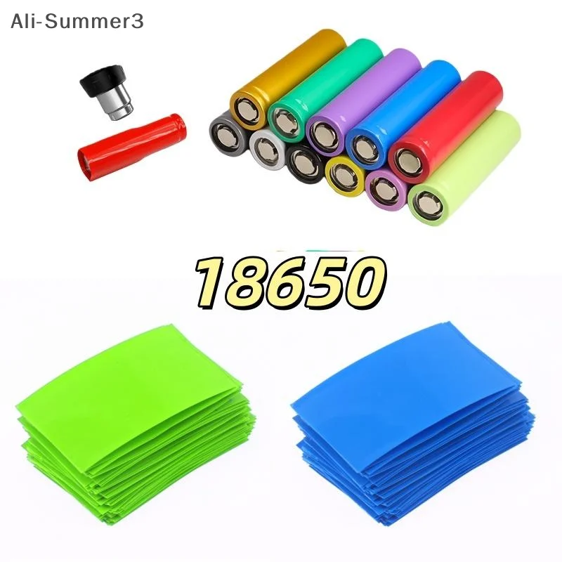 100Pcs Self-Adhesive Insulator Flat PVC Heat Shrink Tubing Battery Wrap For 18650 Lithium Battery Heat Shrink Tube Assorted Kit