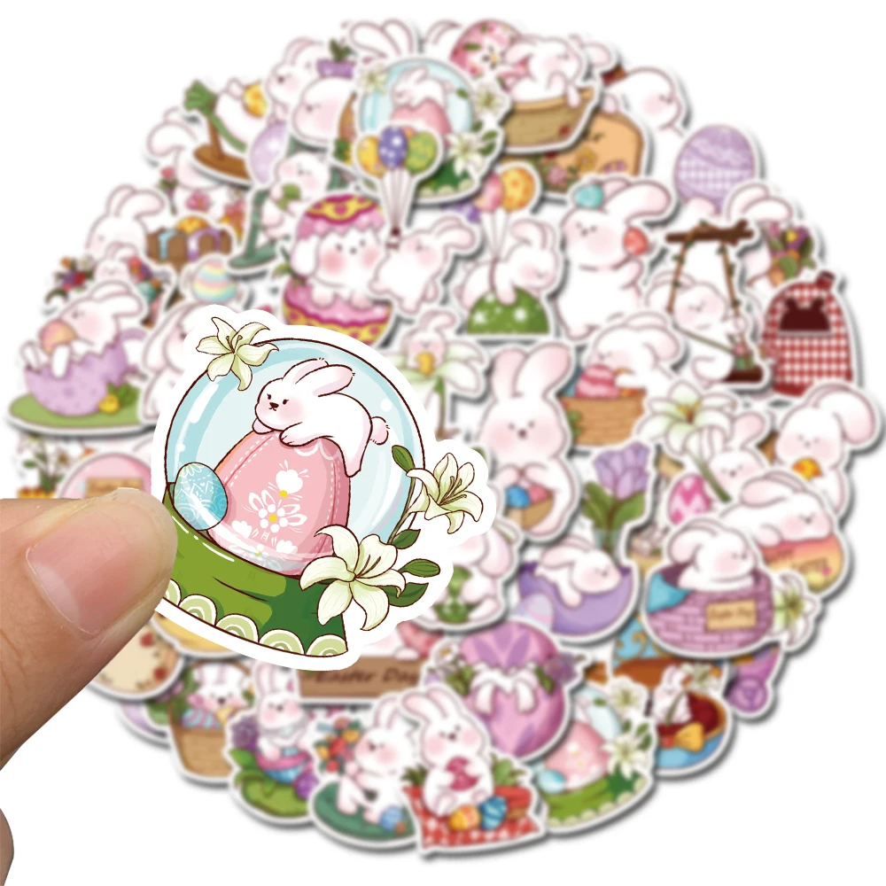 10/50PCS Easter Day Rabbit Cute Decor Stickers Vintage For DIY Notebook Luggage Motorcycle Laptop Refrigerator Decals Graffiti