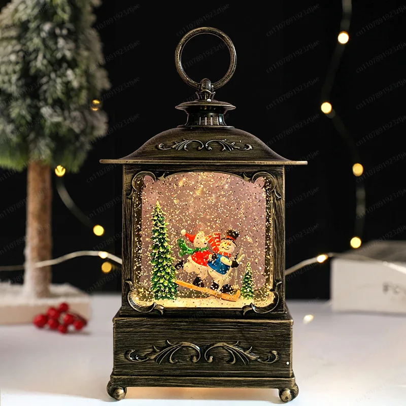 Christmas Gift Snowflake Wish Lamp – Night Lamp Music Box Crystal Ball Snow Town Musical Craft for Kids