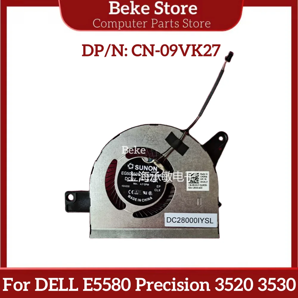 Beke New Original Cooling Fan Heatsink For DELL E5580 5590 Precision 3520 3530 09VK27 Fast Ship