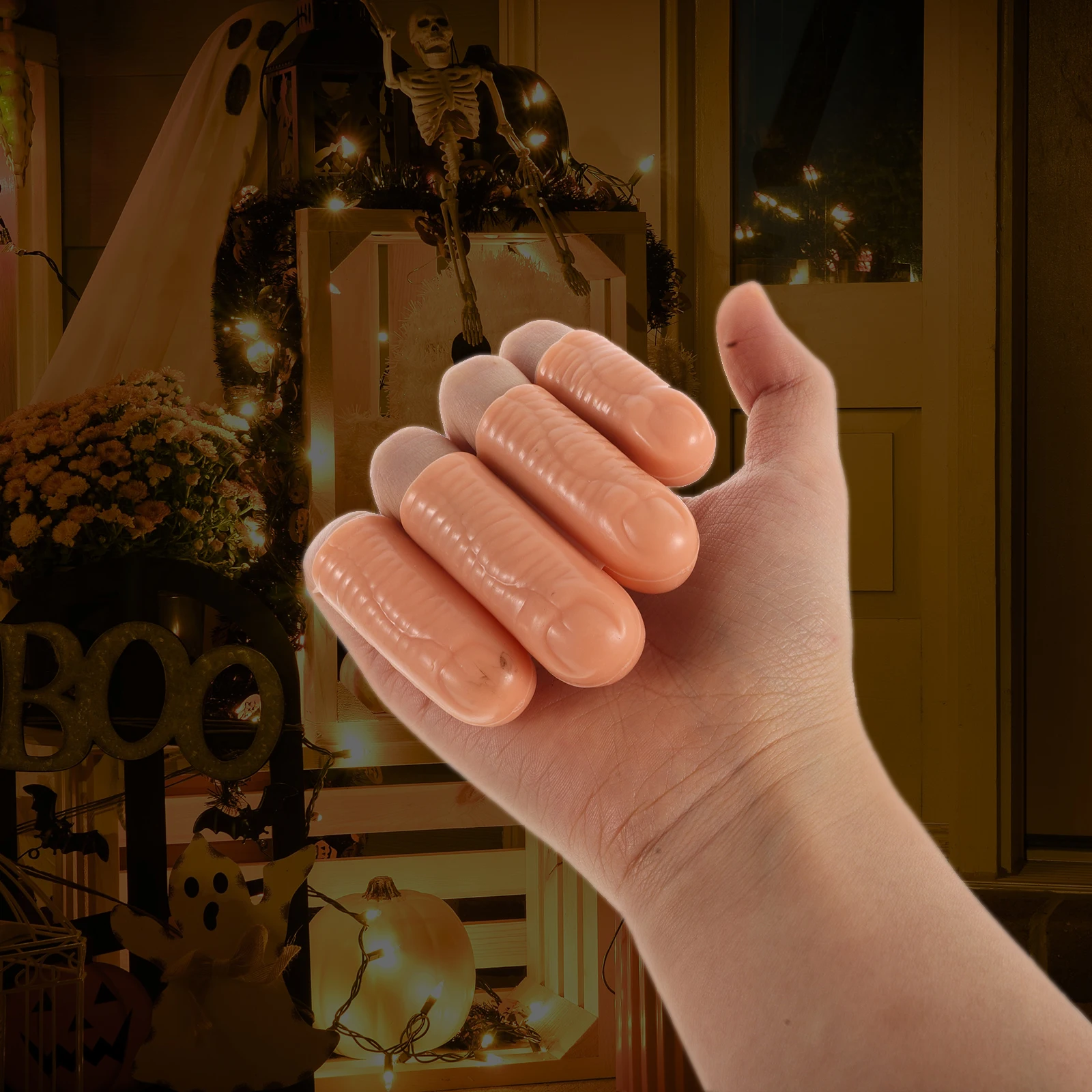 

4 Pcs Realistic Fake Blood Makeup Kit Halloween Cosplay Props Witch Fingers Reusable Safe Materials Body Painting