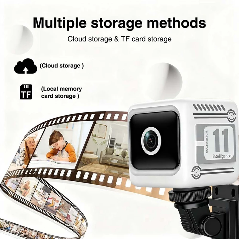 

Мини-камера Wi-Fi 1080P HD с ночным видением, удаленным просмотром, мобильным обнаружением сверхдлительным режимом ожидания для домашней безопасности, черная