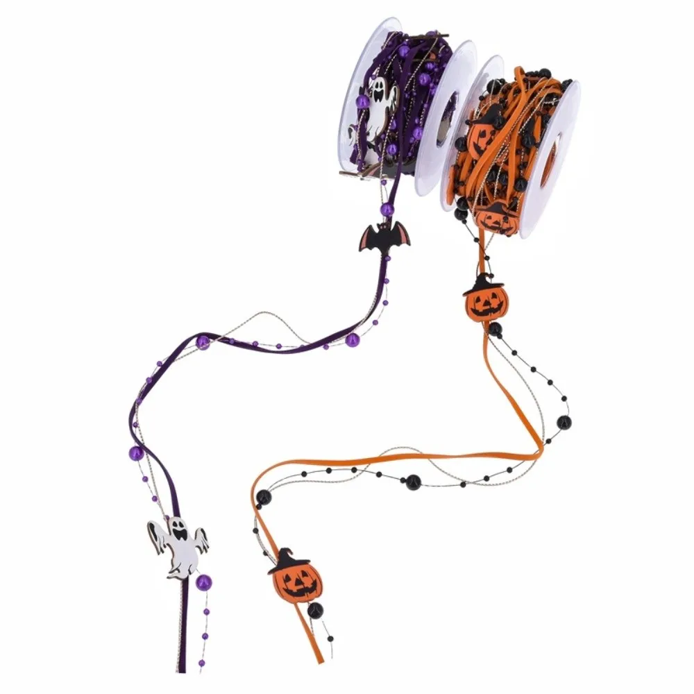 اليقطين هالوين الشريط الزخرفية الخرز شبح هالوين التعبئة والتغليف هدية مربع الشريط اليدوية خشبية DIY الشريط شرائط هالوين