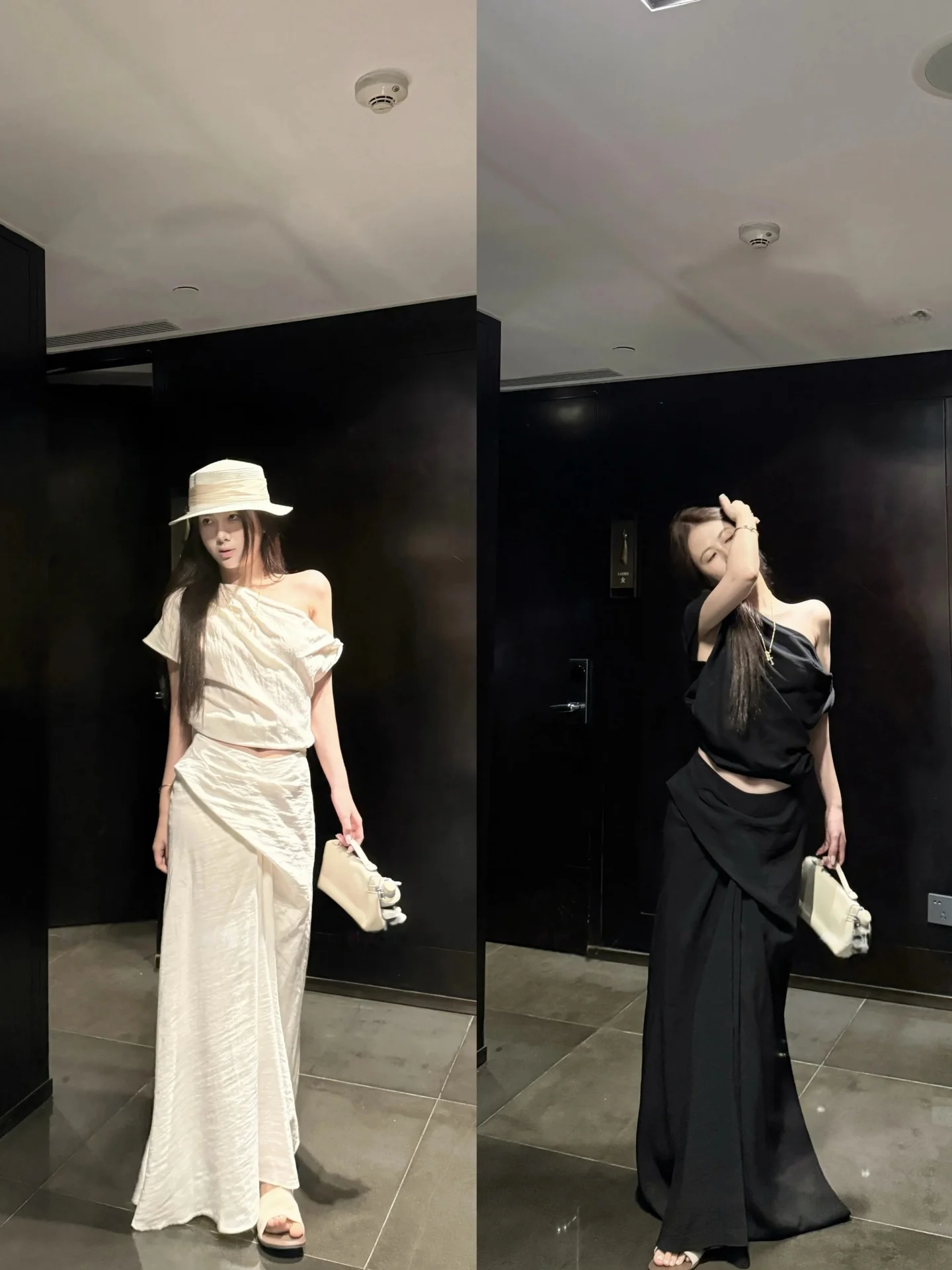 

Linen Asymmetrical Shoulder Short Sleeve Women's Summer Fashion Set Casual Half-length Skirt Breathable Polyester Blend