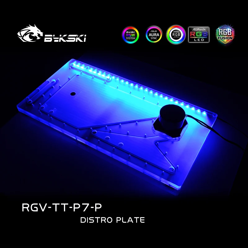 BYKSKI Distro Plate Acrylic Board Water Channel Kit Solution for Thermaltake P7 Computer Case Support DDC Pump RGV-TT-P7-P