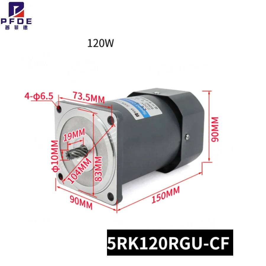 ZD 5RK120GU-CF 220V 120W AC Geared Motors Induction Small Machine 2.7-450RPM Single motor Metal fittings  with capacitors 5UF