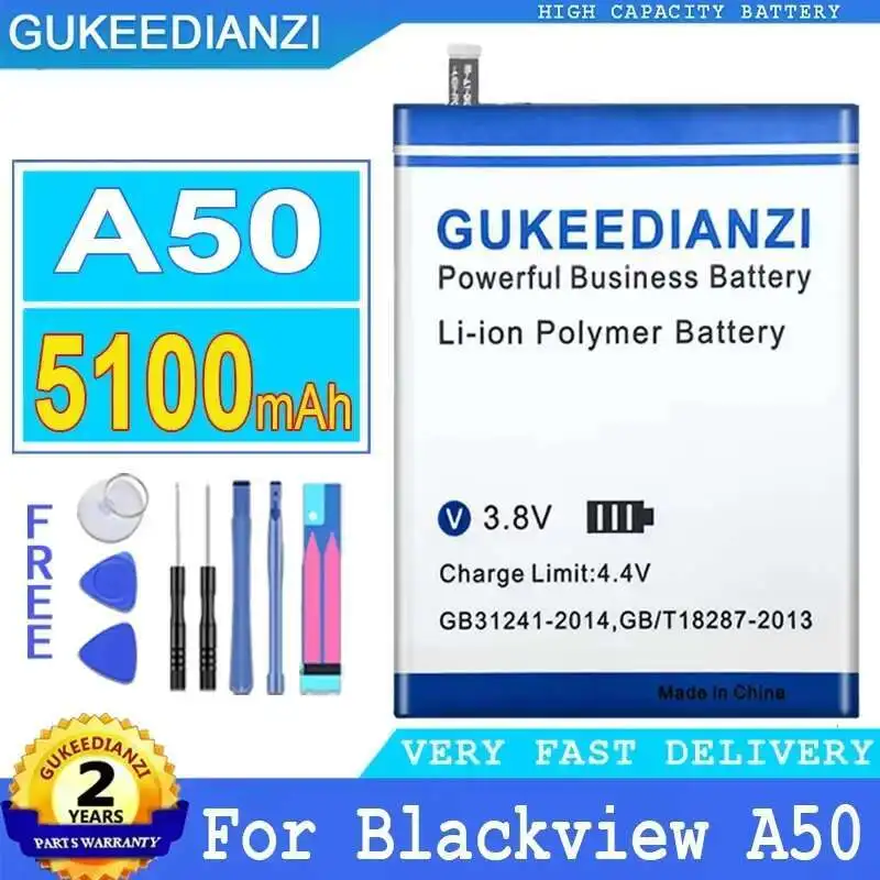 

Good Low-Temperature Performance Mobile Phone Battery For Blackview A50 A50 LI436382JLY Safe 5100mAh