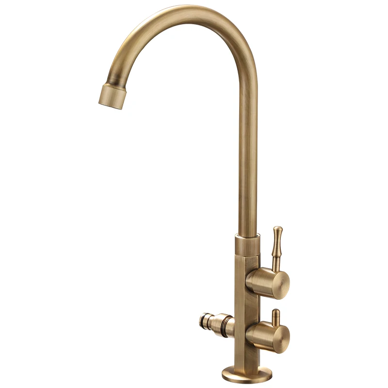 

Outdoor all-copper antique single cold faucet antifreeze retro wash basin courtyard mop pool stone outdoor balcony