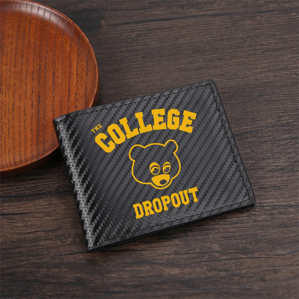 The College Dropout bear logo design Men's Wallets Simple Business Modern Stylish Printing Design Gifts For Father Boyfriend Chr