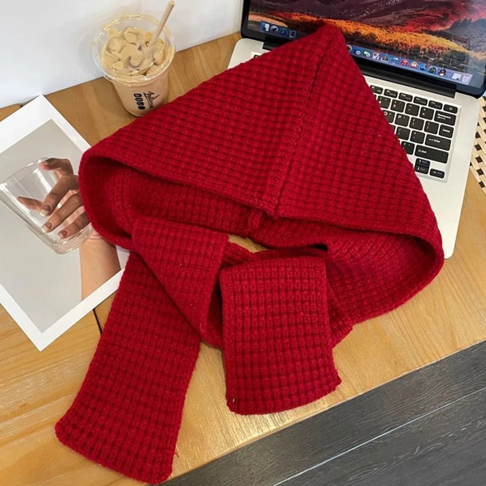 

Soft Knitted Women Balaclava Cap Ear Protector Thicken Winter Scarf Hat Neck Cover Knitted Beanies Hats Winter Warm