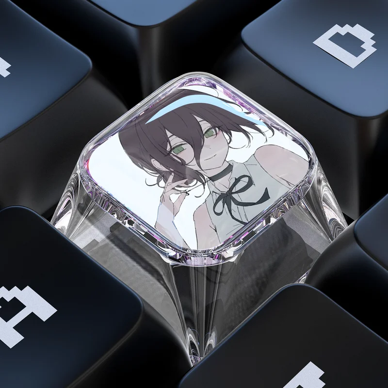 جديد بالمنشار Reze شخصية كيكابس واحدة الكرتون لطيف عبر محور أنيمي مخصص لوحة المفاتيح الميكانيكية Keycap 1u بالتنقيط الغراء كيكابس