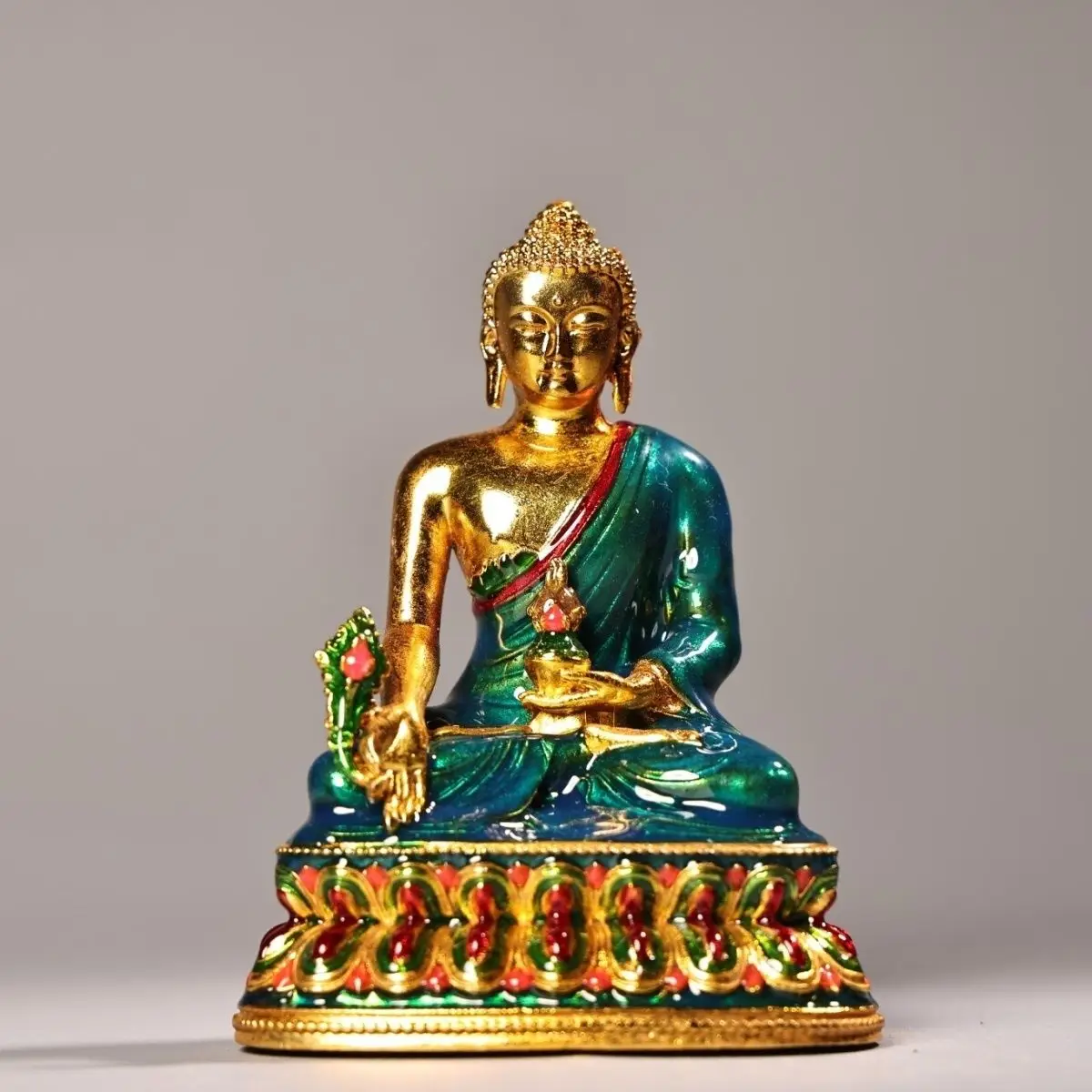 Tibetan Green medicine buddha Statue Sculpture Figurine Home Decoration Accessories