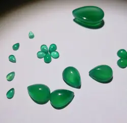 Wholesale 10pcs Green Pink Carnelian Agate Beads 10x14mm 12x16mm 13x18mm Pear Drop Gem Cabochon Ring Face For Jewelry making