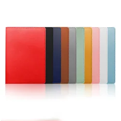 Funda de pasaporte de viaje para hombres y mujeres, portatarjetas de crédito de color sólido, soporte de pasaporte de cuero Pu Simple, estuche esencial