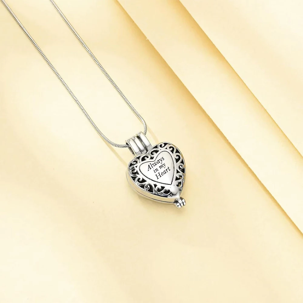 قلادة على شكل جرة على شكل قلب دائمًا من أجل مجوهرات الرماد التذكاري من الفولاذ المقاوم للصدأ