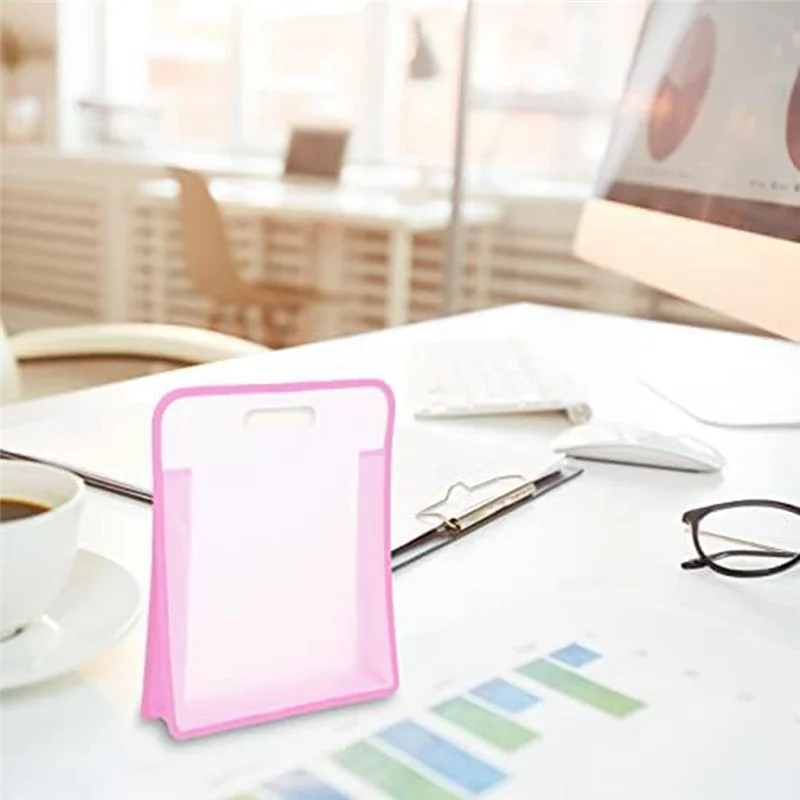 3-teiliger Papieraufbewahrungs-Scrapbook-Papier-Organizer aus rosa Polyester + Polypropylen zum Halten von Scrapbook, Vinylpapier