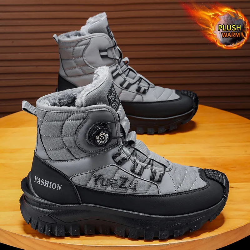 Big Size Winter Snowboots voor heren Hoge fleece gevoerde warme katoenen schoenen Antislip Duurzame waterdichte wandelschoenen voor buiten