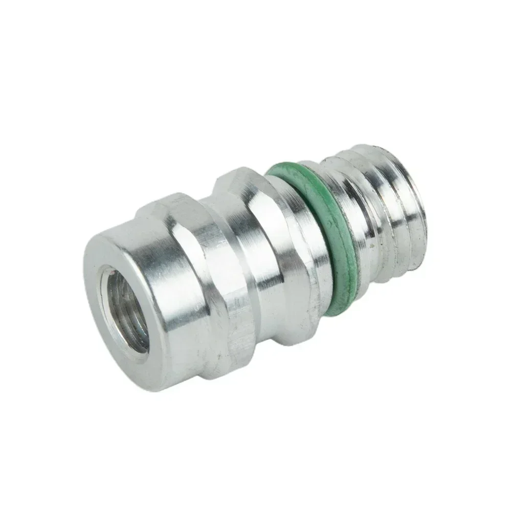 Uniwersalny zawór serwisowy klimatyzacji Adapter portu R134a z wysoką stroną i wymienne rdzenie zaworów Aluminiowe złączki klimatyzacji z wysoką stroną — zdjęcie 5