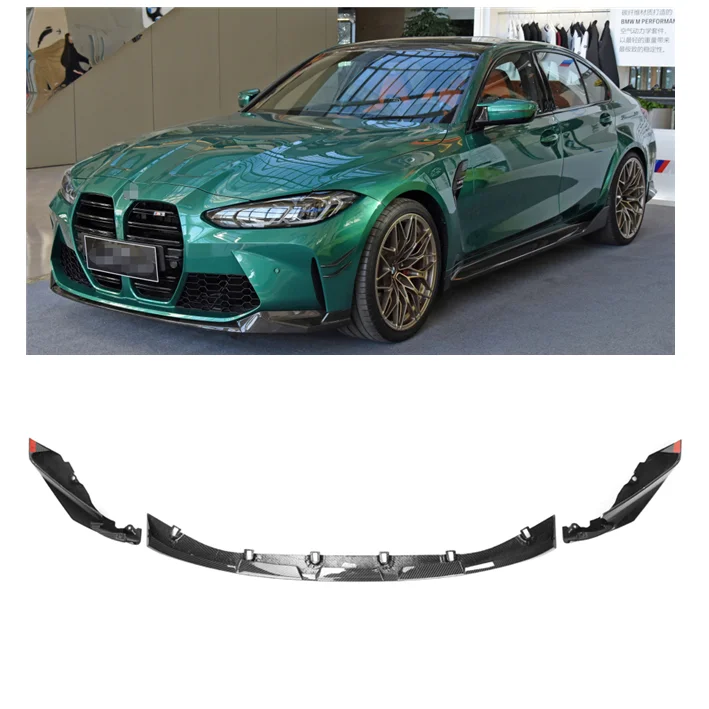 Good Fitment Pure Carbon Fiber Front Lip For BMW M3 M4 G80 G82 G83 2021+ M Performance Style Front Spoiler Lip