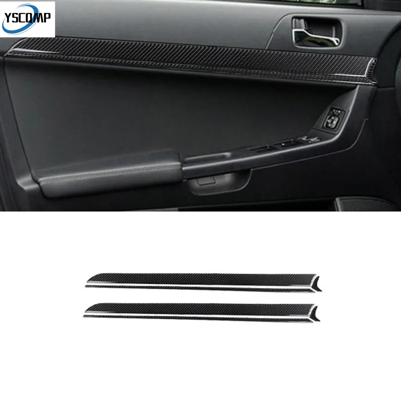Car Door Panel Sticker Decal Carbon Fiber Interior Trim Cover for Mitsubishi Lancer EVO 2008-2013 Accessories
