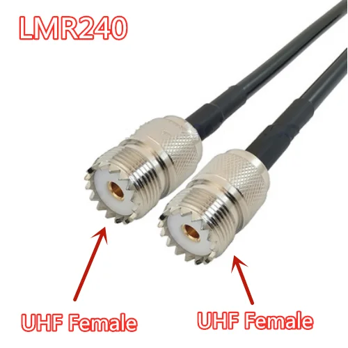 LMR240 Cable UHF PL259 Female to UHF Female jack Connector 50-4 LMR-240 RF Coaxial Pigtail Jumper Cable 50 ohm