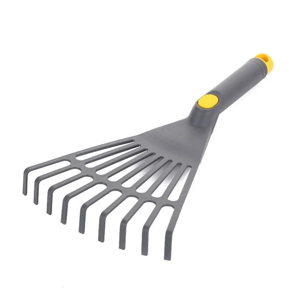 

Simple Plastic Garden Grass Leaf Rake Comfortable Handle Sturdy Gardening Rake Leveling Comfortable Hand Rake Lawn