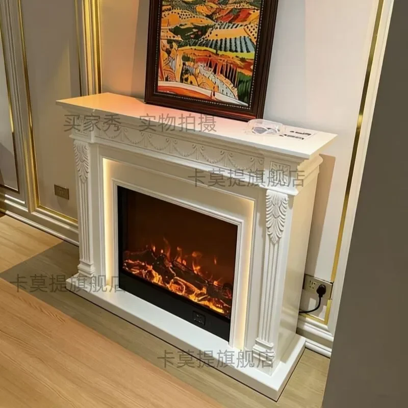 French Fireplace Cabinet Simulation Fire Heating Fireplace Decorative Cabinet American Fireplace Xuan Cabinet Living Room Door D