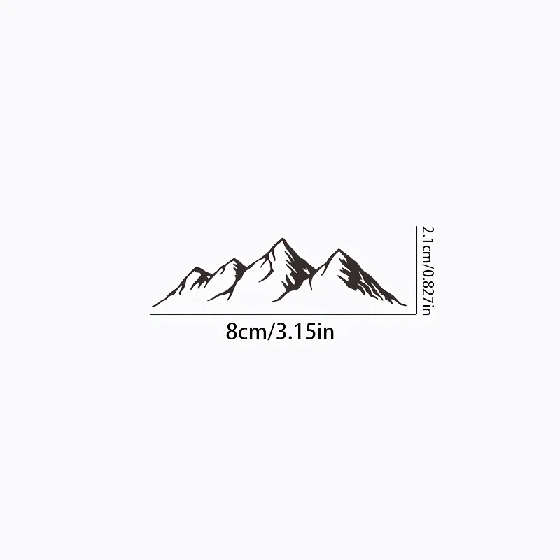 4pcs Mountain Range Rearview Mirror Waterproof Removable Vinyl Sticker For Car Window Trunk Luggage DIY Decor Decal