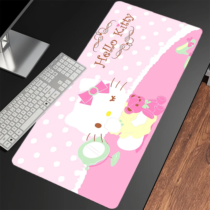 Kawaii Muismat Hello Kitty Rubber Anime Schattig Meisje Gabinete Gamer Computer Bureau Mat Toetsenbord Pad PC Gaming Accessoires Muismat