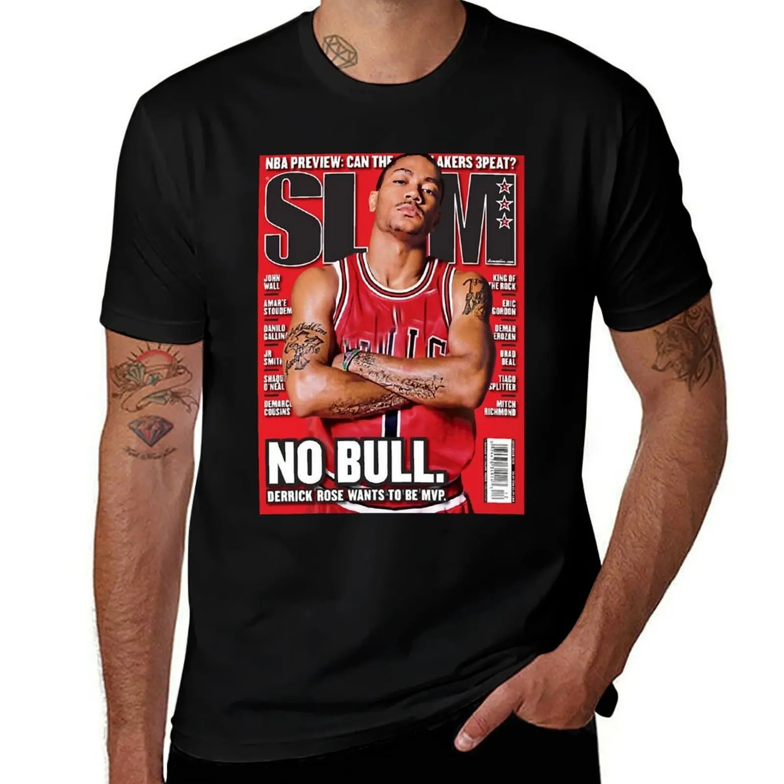 

Derrick Rose Slam Basketball T-Shirt oversized summer tops Man t-shirt men clothing