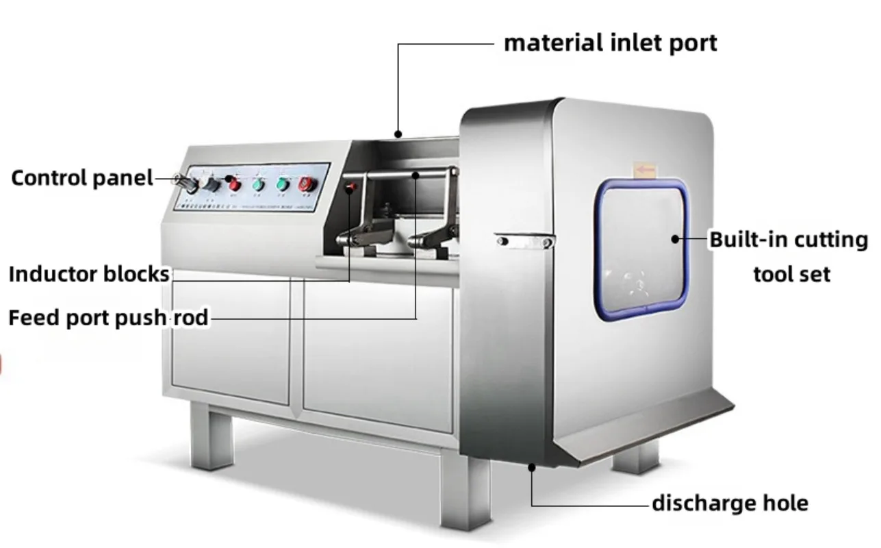 Automatic Frozen Meat Dicer Machine Meat Cube Shredding Machinery for Food Shops