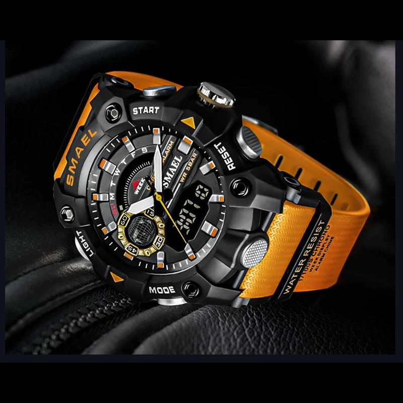 SMAEL 8040 Fashion Electronic Watch Outdoor Sports Waterproof Alarm Clock Multi-function