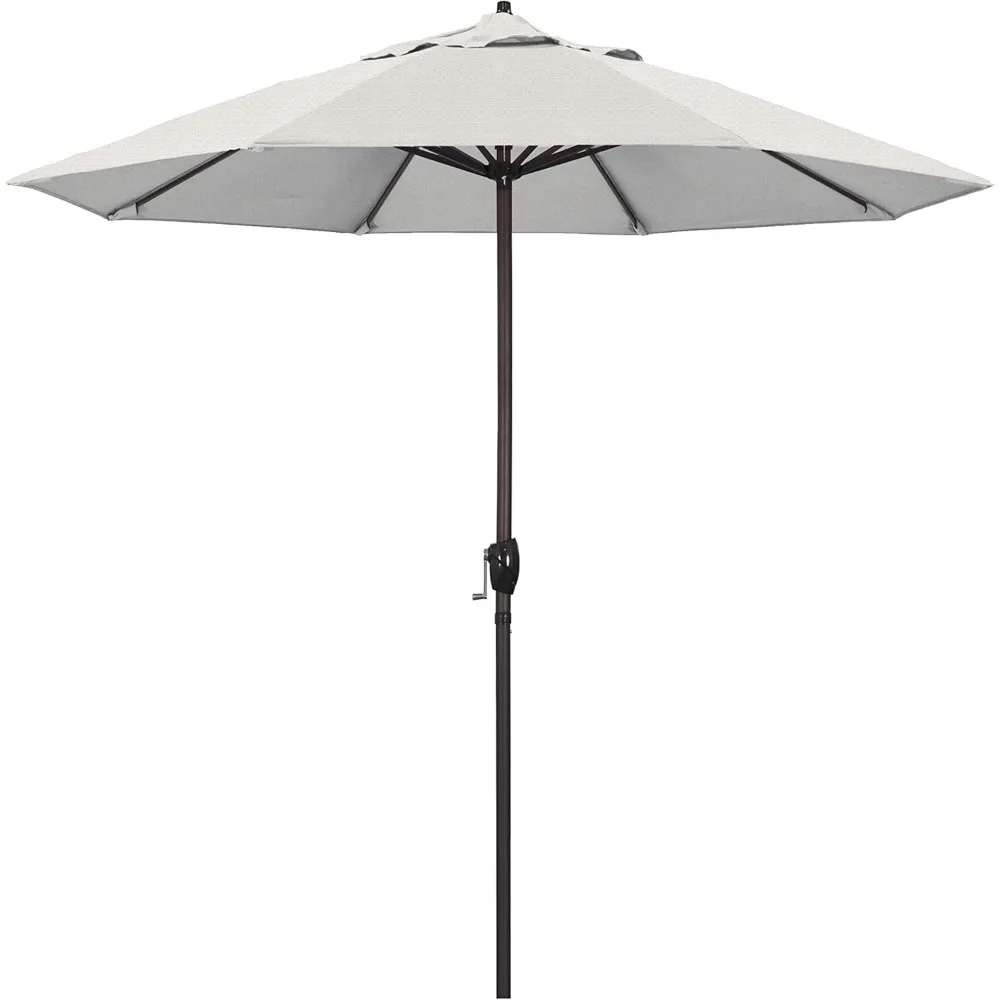 

9' Round Aluminum Patio Umbrella, Crank Lift, Auto Tilt, Bronze Pole,Great for Tables or as a Free Standing Umbrella Vibrant