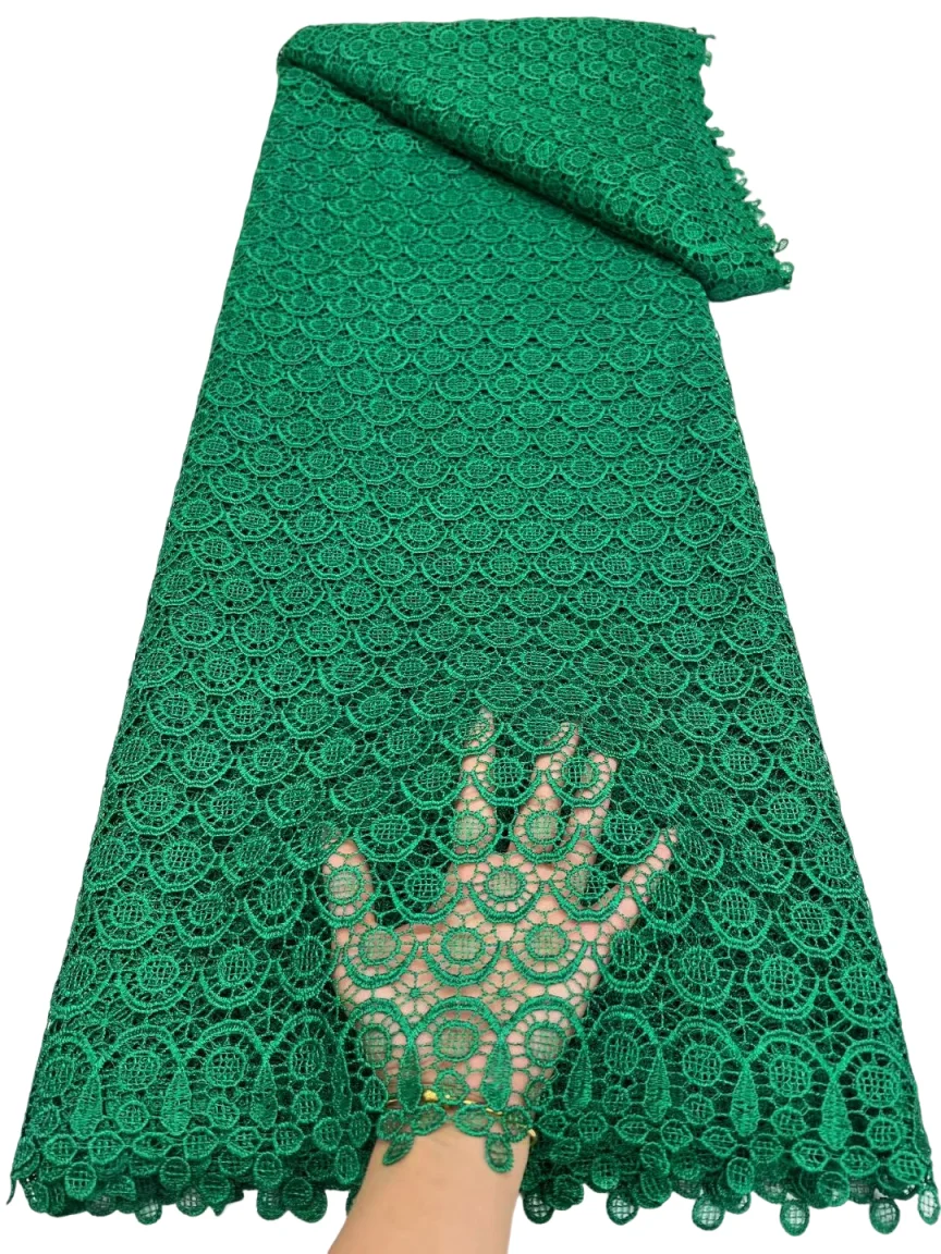 

Wholesale African Guipure Lace Fabric 2025 High Quality Nigerian Water Solubl Lace Fabric For Women Prom Celebration Dress Sew