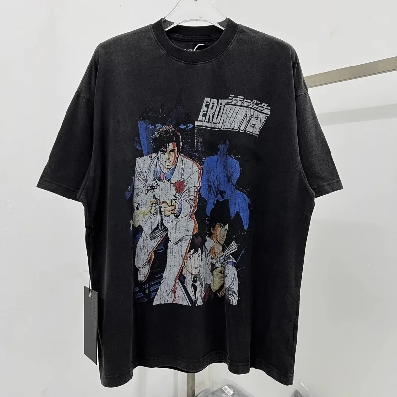 

Роскошная Высококачественная винтажная рваная хлопковая Футболка 2024ss ERD с коротким рукавом