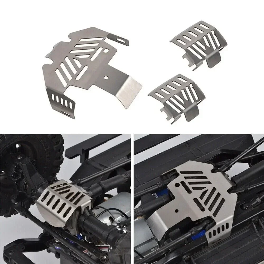 3-piece Stainless Steel Chassis Armored Protection Skid Plate For Trxs Trx-4 Bronco Defender G500 K5 Rc Car Protection Board