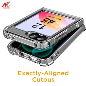 Samsung Galaxy Z Flip 6 7 Airbag透明ケースZフリップ6 7 5 4 3アクリルPCバックソフトTPUバンパー用Zflip6カバー 8ベストセールスギャラクシーフリップ4カバー-5