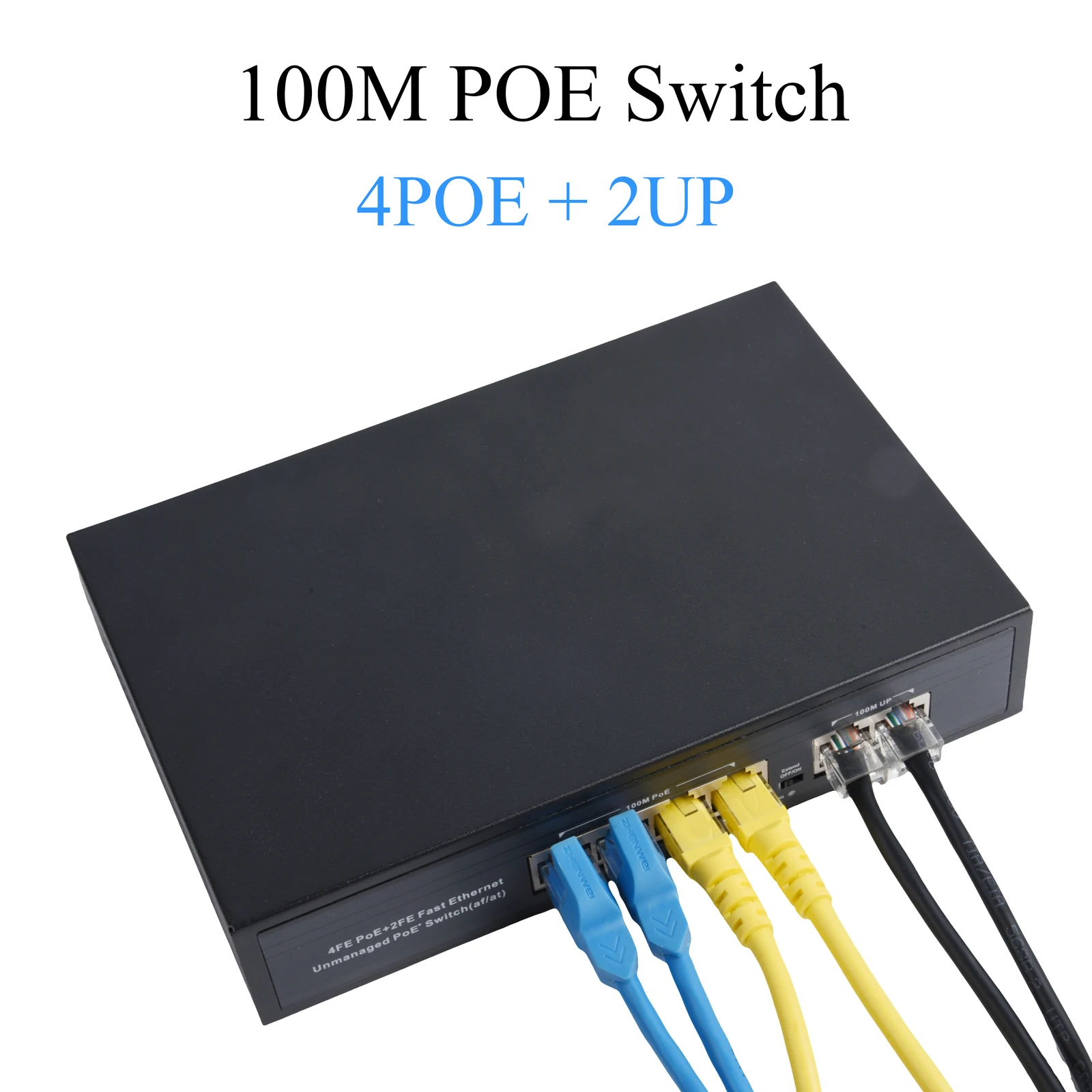 

1PCS 10/100Mbps Standard POE Switch 4 Ports + 2 Uplink Ports Ethernet Switch Lightning Protection For IP Camera Wireless AP